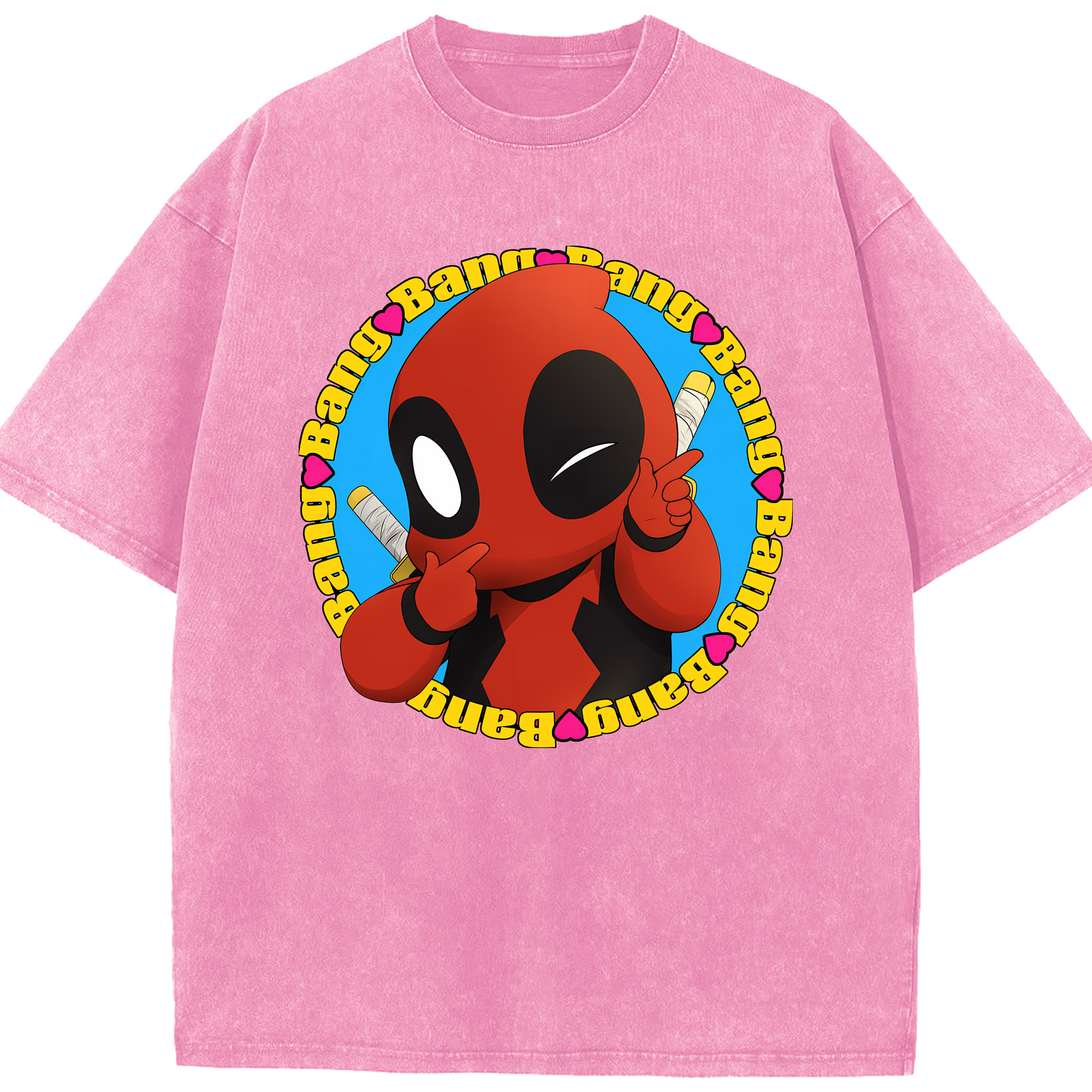 （画像用） Deadpool デッドプール 綿100% ヴィンテージ風 半袖Tシャツ（フロントプリント）